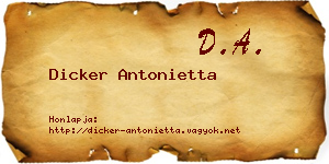 Dicker Antonietta névjegykártya